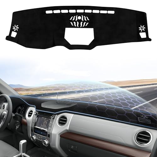 Sunsdrew Dash Cover for 2014-2021 Toyota Tundra Dashboard Cover Mat for Tundra Suede Dash Mat Accessories Sun Shade Nonslip Mesh Protector No Glare - size: 14-21 Tundra Dash Cover