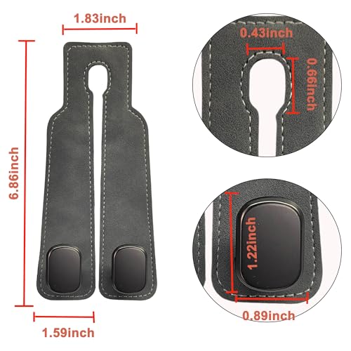 Amelity Universal Car Headrest Hooks, Women’s Car Interior Accessories for Purses Handbags Grocery & Backpacks, Gray 2 Pack