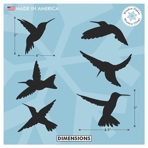9-Pack Black Silhouette Hummingbird Window Clings for Glass Safety on Windows, Doors and Transparent Panels. Window Decals to Prevent Bird Strikes on Glass. Made in America. - size: 9 Count Black Hummingbirds