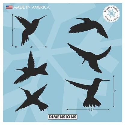 9-Pack Black Silhouette Hummingbird Window Clings for Glass Safety on Windows, Doors and Transparent Panels. Window Decals to Prevent Bird Strikes on Glass. Made in America. - size: 9 Count Black Hummingbirds