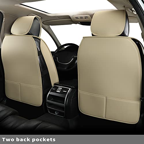 Car Seat Covers Front Pair,Universal Fit for Most Cars,SUV,Sedans and Pick-up Trucks,Automotive Faux Leather Vehicle Cushion Covers(Front Pair,Beige) - color: Beige, size: Front Pair