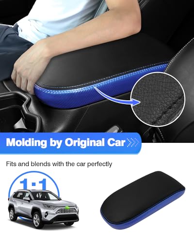 Autorder Center Console Cover for 2019-2022 2023 2024 2025 Toyota RAV4 Accessories Armrest Cover Anti-Scratch Middle Console Pad Leather Armrest Protector - size: Toyota RAV4 2019-2025