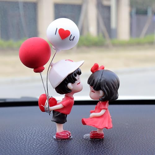 Car Couple Ornament Cute Cartoon Couples Car Decoration Adhesive Kiss Couple Dashboard Decoration Cartoon Car Interior Accessories for Car Home Office Birthday Gifts (B01) - color: B01