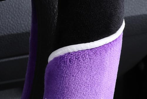 Fuzzy Pink Steering Wheel Cover with Ears Soft Cute Steering Wheel Protector Universal 15 Inch, Lovely Decor Car Accessories Soft Plush for Winter Warm