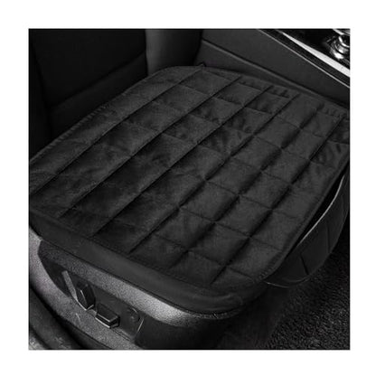 DXNQ Car Seat Cushion, Soft Plush Auto Seat Cover with Non-Slip Silicone Bottom & Storage Pocket, Universal Breathable Vehicle Seat Cushion Pad for Car Truck SUV, Black - color: Black