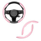 Amiss Car Nappa Leather Steering Wheel Cover, Segmented Steering Wheel Protector, Universal 99% Car Wheel Cover Protector (Pink) - color: pink