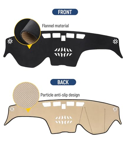 BIBLOZ Dash Cover for Hyundai Santa Fe 2019-2023 Accessories Black Flannel Dashboard Cover Mat Car Dashboard UV Sun Protection - size: 2019-2023 Santa Fe