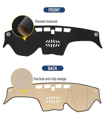 BIBLOZ Dash Cover for Hyundai Santa Fe 2019-2023 Accessories Black Flannel Dashboard Cover Mat Car Dashboard UV Sun Protection - size: 2019-2023 Santa Fe