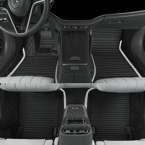 Customized car Floor mats are Suitable for 99% of Vehicle Models (sedans/Trucks/SUVs), Anti-Slip Floor mat Leather Set Provides Comprehensive Protection for the Original car Carpet. (2+1White) - color: 2+1White