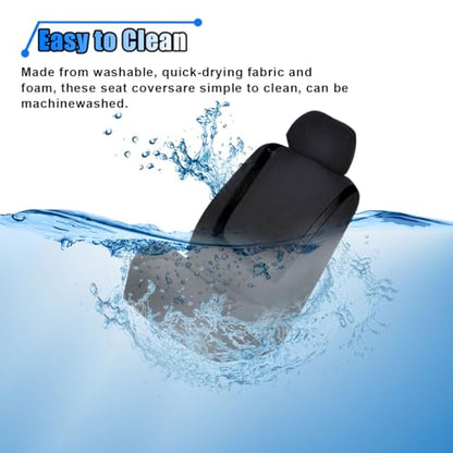 2 Pack Car Seat Covers, Breathable Seat Protectors, Anti-Slip Driver Seat Cover, Comfortable Front Seat Cover Set Universal Fit for Truck, SUV, Sedan, Airbag Compatible (Black)
