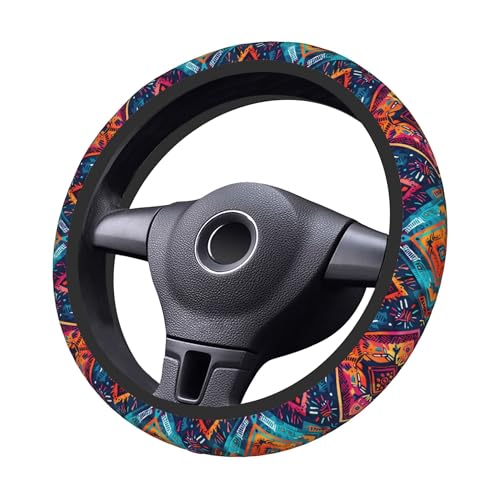 Car Steering Wheel Cover,Dark Boho Universal Non Slip Wheel Protector 15 Inch Elastic Car Accessories for Men Women - color: Dark Boho