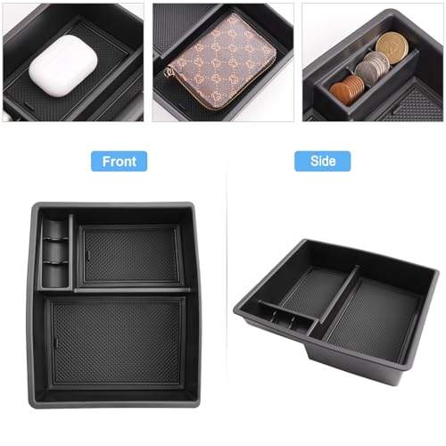 2024 2025 2026 Tacoma Accessories Center Console Organizer for Toyota Tacoma (SR5/TRD Off-Road/TRD Sport/TRD Pro/Limited/Trailhunter) Durable ABS Plastic 2025 Tacoma Console Tray Insert (Black)