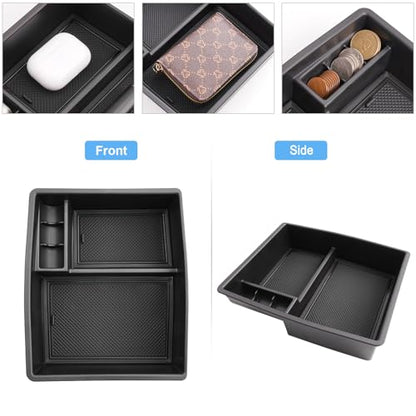 2024 2025 2026 Tacoma Accessories Center Console Organizer for Toyota Tacoma (SR5/TRD Off-Road/TRD Sport/TRD Pro/Limited/Trailhunter) Durable ABS Plastic 2025 Tacoma Console Tray Insert (Black)