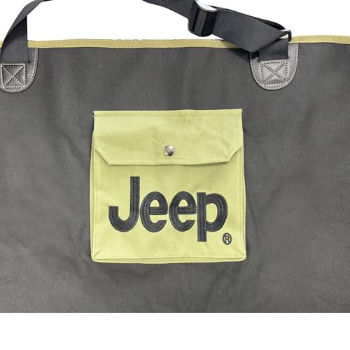 Jeep Vehicle Seat Protector for Dogs and Pets (Charcoal Black) Adjustable Seat Cover - Durable Protection Waterproof Design (58 x 23 x 18.5 inch)
