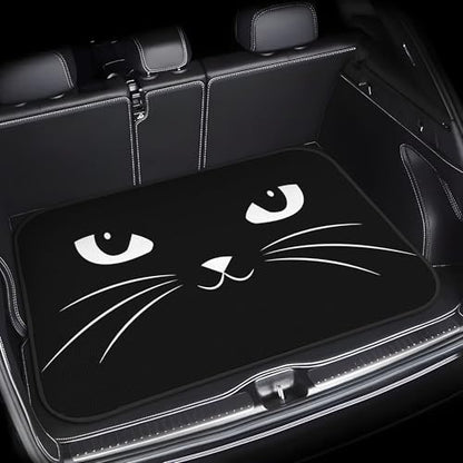 Universal Car Trunk Mat 29" x 39", Black Cat Theme All Weather Trunk Protection Cargo Liner, Durable Cargo Mat Rear Trunk Liner, Stylish Vehicle Interior Accessories Suitable for Most Car Models - color: Black Cat Theme