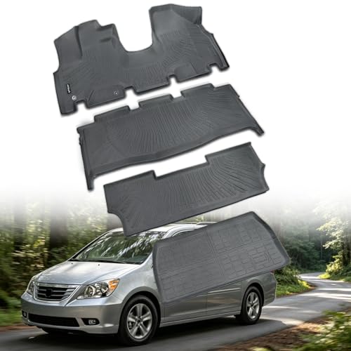 Compatible with Honda Odyssey 2005-2010 Floor Mats & Cargo Liner,All Weather Protection TPE, Anti-Slip Floor Liner Compatible with Honda Odyssey 2005 2006 2007 2008 2009 2010 Accessories - size: For Odyssey 2005-2010