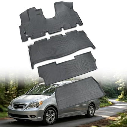 Compatible with Honda Odyssey 2005-2010 Floor Mats & Cargo Liner,All Weather Protection TPE, Anti-Slip Floor Liner Compatible with Honda Odyssey 2005 2006 2007 2008 2009 2010 Accessories - size: For Odyssey 2005-2010