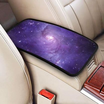 Galaxy Auto Center Console Armrest Cover Pad, Universal Fit Waterproof Comfort Car Armrest Cushion for Most Vehicle SUV Truck - color: Purple Galaxy