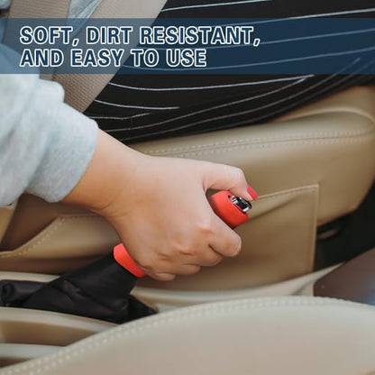 Car Handbrake Cover Gear Shift Knob Cover, Auto Comfortable Grip Handbrake Cover, Silicone handbrake Cover for Most Vehicle Handbrake - color: Red