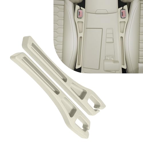 Car Seat Gap Filler Organizer, 2PCS Multifunctional Vehicle Fill Gap Blocker with Storage Slot Between Seat Console, Anti-Drop Auto Interior Organization, Universal for SUV Truck Sedan(Beige) - color: Beige