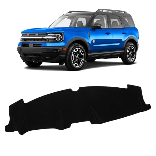 KUST Black Dash Cover Compatible with Ford Bronco Sport 2021-2024 (Only fit Bronco Sport) Dashboard Cover Polyester Non-Slip Interior Accessories for Bronco Sport Custom Fit Dash Mat No Glare - size: Bronco Sport 21-24(Black)