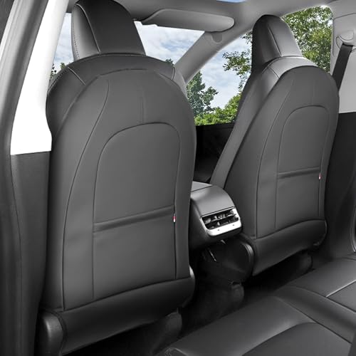 Seat Back Kick Protector Designed for Tesla Model Y/3/X/S Accessories(Includes 2025 Model Y & 2024-2025 Model 3 Highland) - Waterproof, Scratchproof Backseat Cover, Set of 2