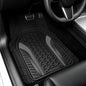 Heavy Duty Rubber Car Mats Carbon Fiber Design (Graphite Gray), 4-Piece Deep Waterproof Floor Mats Set (Front & Rear Full Set), All Weather Universal Trim to Fit Automotive SUV Sedan Truck - color: Graphite Gray, size: Carbon Fiber