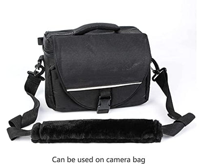 2-Pack Soft Furry Universal Seatbelt Cover – Shoulder Pad for Car Truck SUV Airplane Bus – Relieves Neck & Shoulder Pressure – Fits Backpack, Camera Bag, Laptop Bag Straps (10.5 Inch, Black) - color: Black, size: 10.5in 2pack