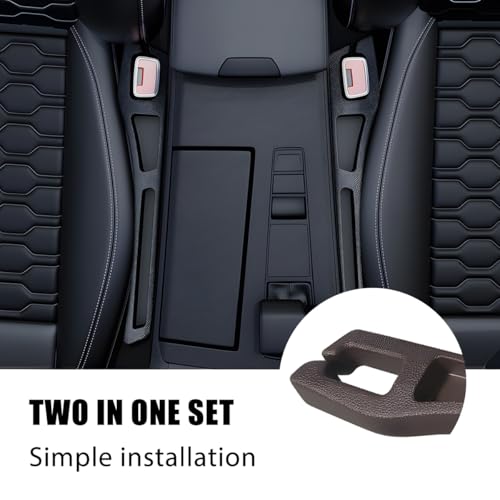 Car Seat Gap Filler, 2PCS Crevice Blocker Stopper Between Vehicle Seat Console, No Drop Automotive Fill Crevice Guard Interior Accessories, Universal for SUV Truck Sedan (Brown) - color: Brown