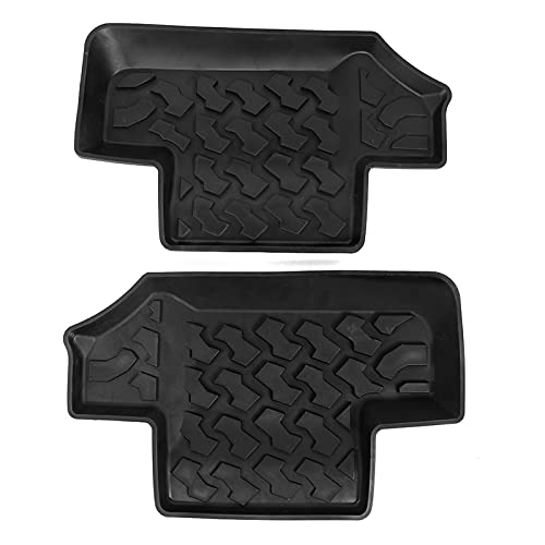 Car Floor Mat Black Rubber Pair Rear Floor Mat Non Slip Rubber Door Foot Pad Fits for for Jk 2 Doors 2007 2017