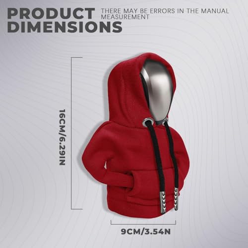 Gear Shift Hoodie, Gear Shift Cover, Fashionable Hoodie Automotive Gear Shift Knob Protector, Car Accessories Mini Sweater Gear Shift Knob Cover for Car Gear Shift Levers (Red-2PCS) - color: Red-2PCS