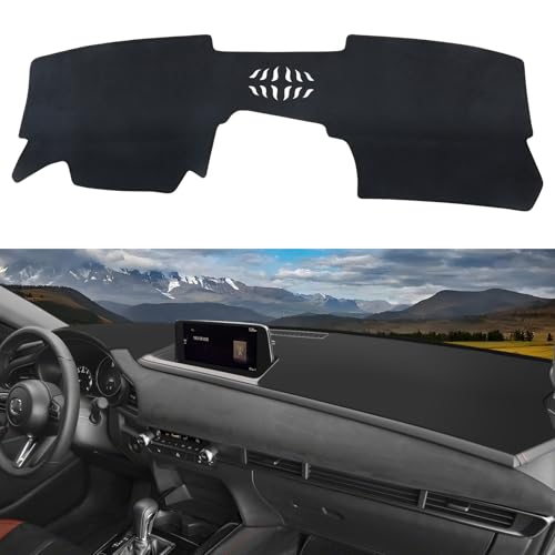 Dashboard Cover Mat for Mazda 2020-2025 2026 CX-30 CX30 Accessories (Without HUD) Black Flannel Material Anti-Slip Dash Cover Mat Sunshade Glare UV Rays Protector - size: for Mazda 2020-2026 CX-30 (Without HUD)