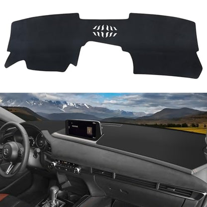 Dashboard Cover Mat for Mazda 2020-2025 2026 CX-30 CX30 Accessories (Without HUD) Black Flannel Material Anti-Slip Dash Cover Mat Sunshade Glare UV Rays Protector - size: for Mazda 2020-2026 CX-30 (Without HUD)