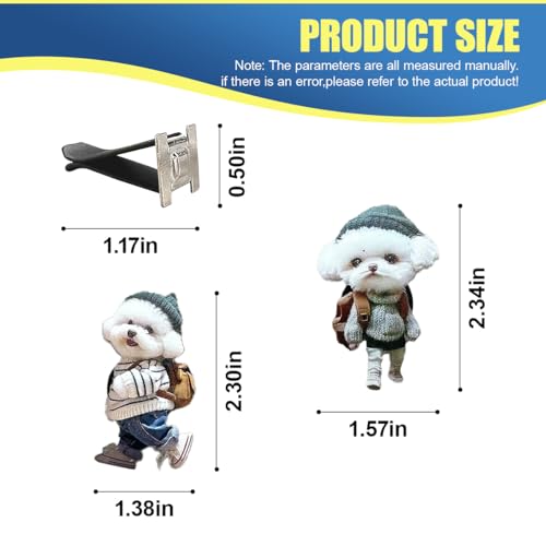 Craedli 2PCS Cute Dog Car Air Vent Clips, 2D Flat Acrylic Cartoon Puppy Air Conditioning Outlet Clip Charm Car Interior Vent Decoration Accessories for Most Vehicles (Dog) - size: Dog
