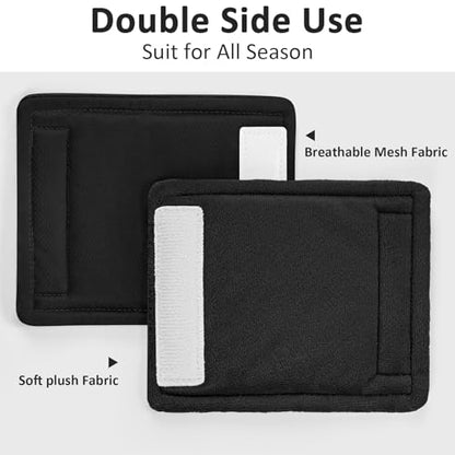 SWESEN Baby Car Seat Strap Covers, 3 Piece Soft Car Seat Strap Shoulder Pads for Baby Girls Boys, Double-Sided Use carseat Straps Covers for Stroller, Car Seats, Pushchair, Black - color: Black