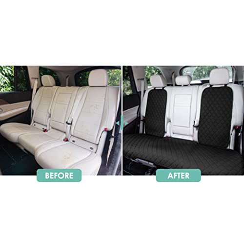 FH Group Car Seat Cushion Neosupreme Automotive Seat Cushions - Universal Fit, Rear Car Seat Cushion, Car Seat Cushions With Non-slip Silicone Backing for SUV, Sedan, Van Rear Set Black - color: Black, style: Rear Bench