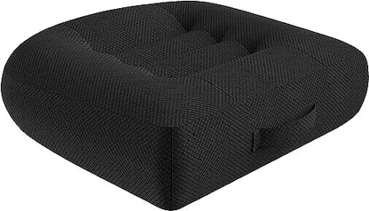 WSGJHB Car Booster Seat Cushion Posture Cushion Portable Breathable Mesh, Effectively Increase The Field of View Ideal for Office, Home, Angle Lift Seat Cushions,Black - color: Black Regular