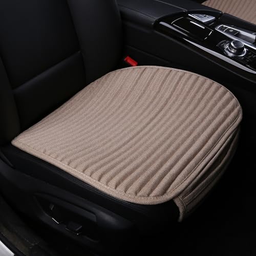 Suninbox Beige Car Seat Covers,Buckwheat Hulls Universal Bottom Seat Cover Front Seats Only,Cloth Tan Driver Car Seat Protector,Car Seat Pads Cushions for Automobiles,Beige - color: Beige