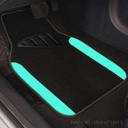 CAR PASS Waterproof Universal Fit Car Floor Mats, Teal Car Mats Fit for SUV,Vans,sedans, Trucks,Set of 4pcs Car Carpet for Women(Black with Mint) - color: Black With Mint