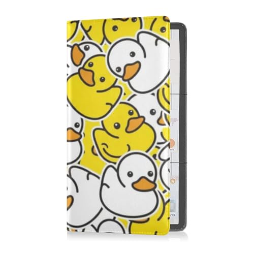 linqin Car Registration and Insurance Card Holder, Rubber Duck Yellow White Glove Box Organizer Card Document Wallet - color: Rubber Duck Yellow White