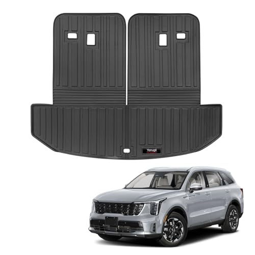 Custom for 2021-2025 2026 Kia Sorento Cargo Mats Trunk Liner with 3rd Rear Seat Backrest Mat All Weather TPE Protection Mat Sorento 6/7 Seat S LX EX SX Accessories (for 2021-2026 Kia Sorento) - color: for 2021-2026 Kia Sorento