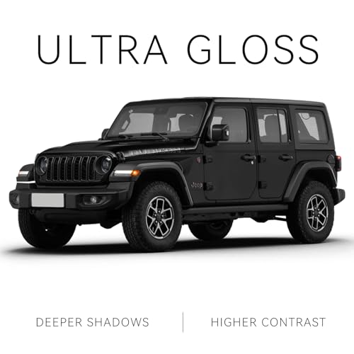 Black Vinyl Car Wrap Gloss Black Vinyl wrap Ultra Gloss Stickers Car wrap Tape DIY Roll (1FT*5FT) - size: 1FT*5FT