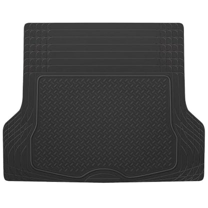 Black Rubber Trunk Mat Fits Cars Universal Trim To Liner 43.2" X 53.7" Inches-Size MT-785-BK