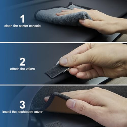 Leather Dashboard Dash Cover Mat Carpet PU Compatible with 2011-2016 Chrysler Town & Country;2011-2020 Dodge Grand Caravan - style: 11-20 Chrysler&Dodge