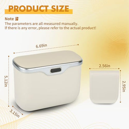 JEYODA - Automatic Push Button Car Trash Can with Secure Lid, Vehicle Garbage Bin (Beige) - color: beige