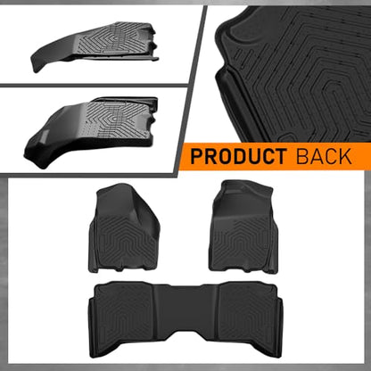 G-PLUS Floor Mats Fit Dodge Ram 2009-2018 Truck Crew Cab/Not Fit Tradesman Quad Cab TPE All Weather Custom Fit Full Cover Protection Floor Liners,1st & 2nd Row Car Mats Black - size: 2009-2018|Fit Dodge Ram Crew Cab|3PCS