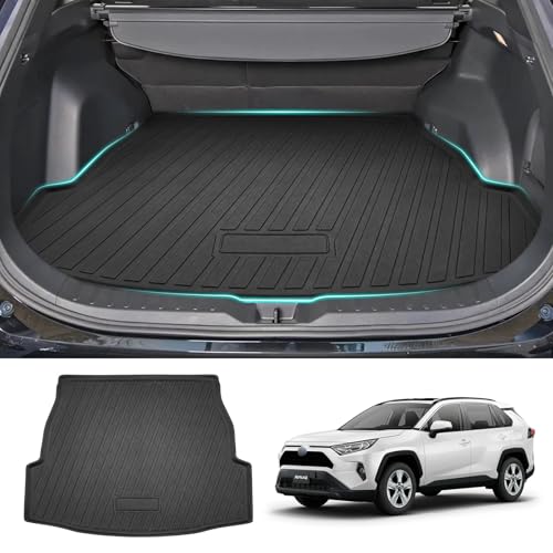 Mixsuper Cargo Liner for Toyota RAV4 All Models 2019-2025, All Weather Trunk Liner Rear Cargo Mat Anti-Slip Durable Black