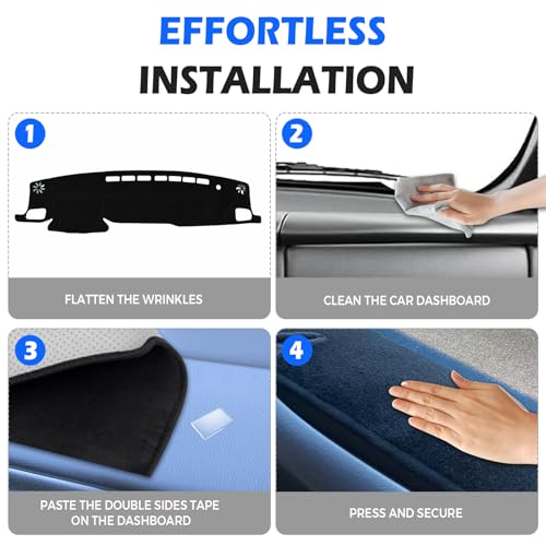 Dashboard Cover Dash Cover Mat Compatible with Toyota Highlander 2020 2021 2022 2023 2024 2025 (L, LE, XLE, XSE, Limited, Platinum) Accessories Cover No Glare Dash Cover Flannel Mat