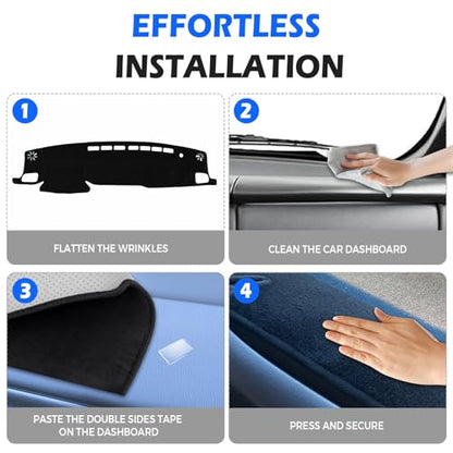 Dashboard Cover Dash Cover Mat Compatible with Toyota Highlander 2020 2021 2022 2023 2024 2025 (L, LE, XLE, XSE, Limited, Platinum) Accessories Cover No Glare Dash Cover Flannel Mat