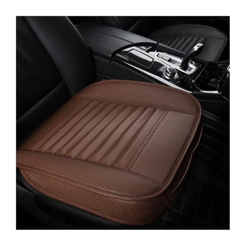 DXNQ Car Seat Cover, Bamboo Charcoal Leather Edge Wrapping Car Front Bottom Seat Covers, Anti-Slip Full Wrap Seat Cushion Covers for Car SUV Truck and Van, Car Accessories(Coffee) - color: Coffee, size: Bamboo Charcoal Leather